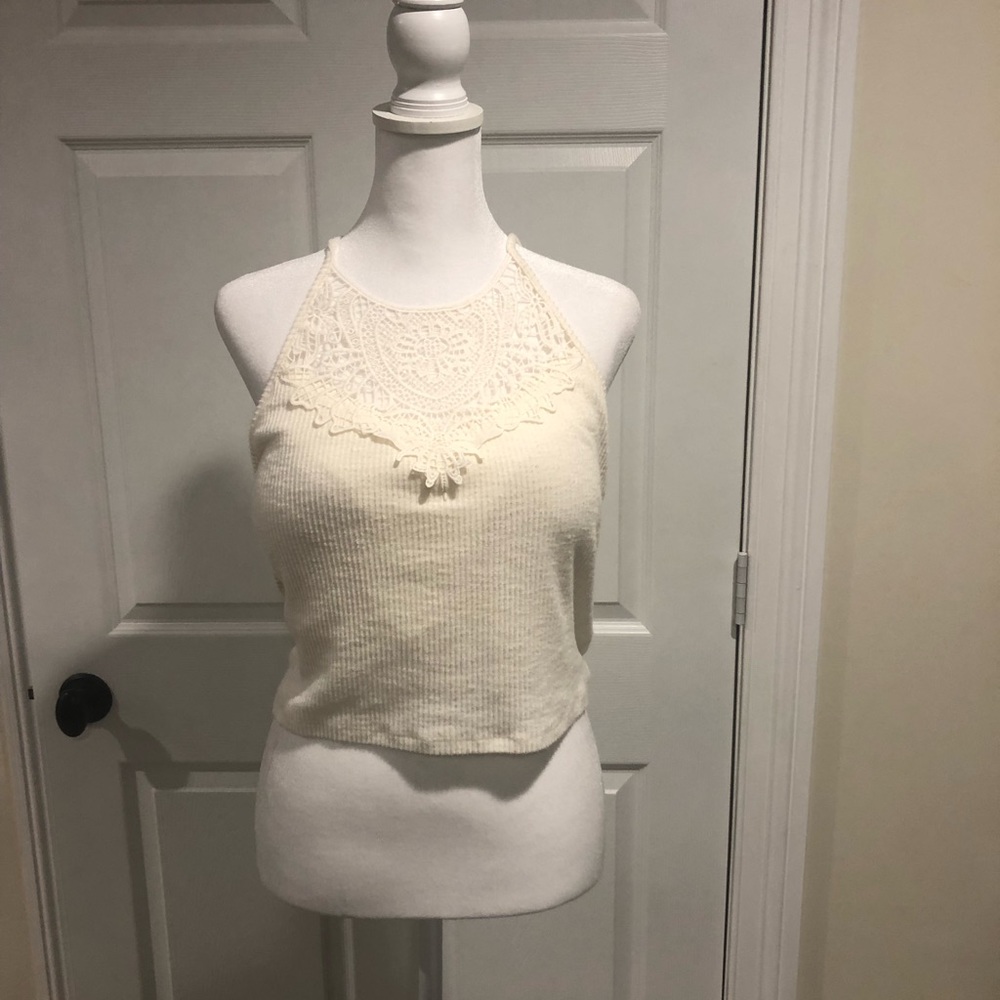 Plus size racer back boho crop top